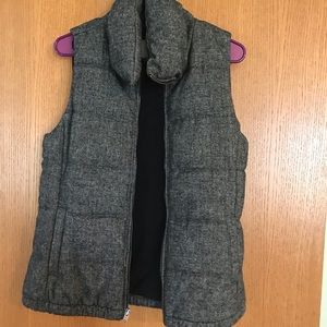 Puffer cowl neck vest.